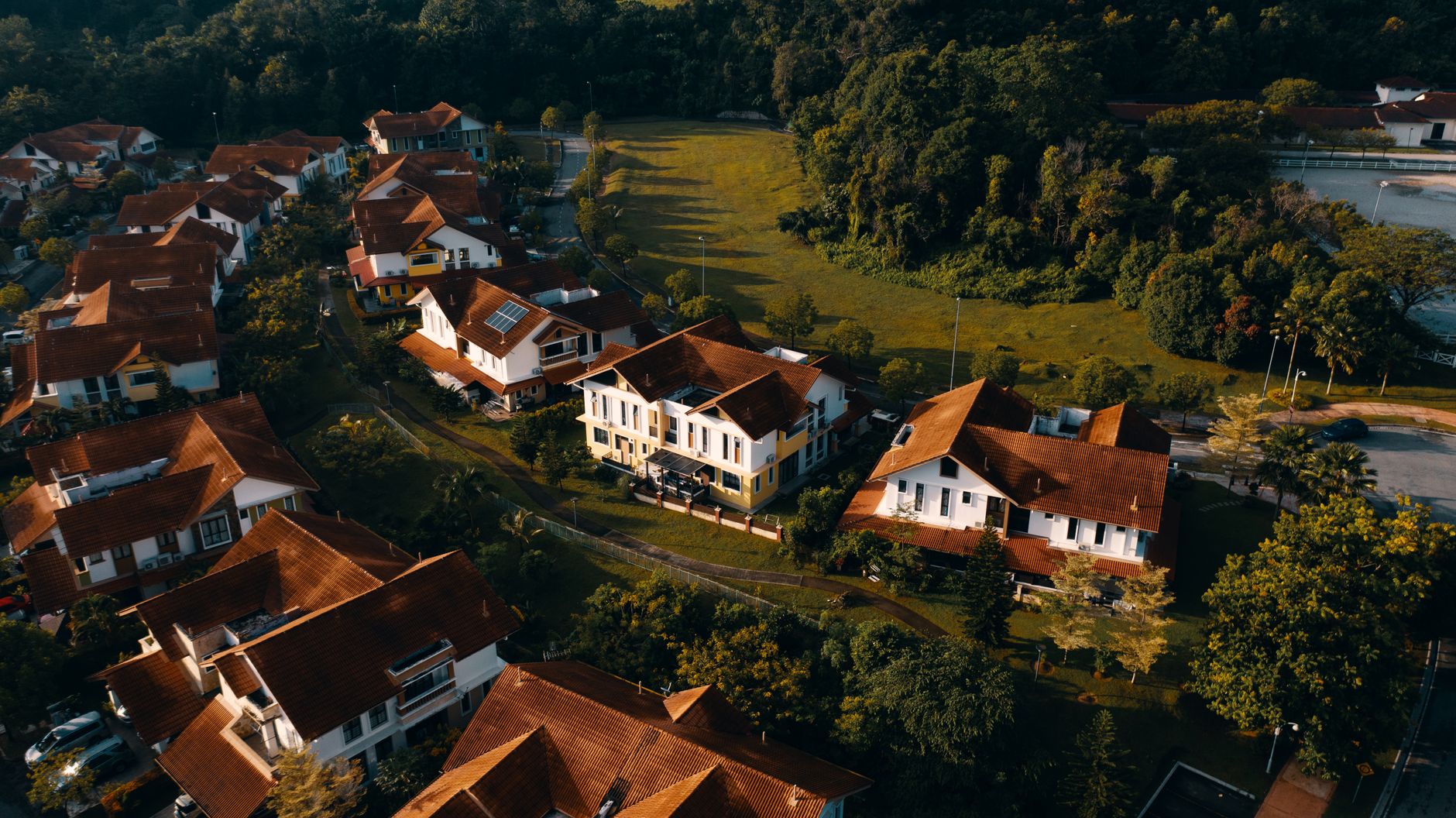 Aerial view of a residential estate